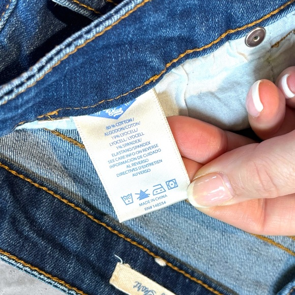 Wild Blue Button Fly, Distressed Denim Shorts - Picture 4 of 13